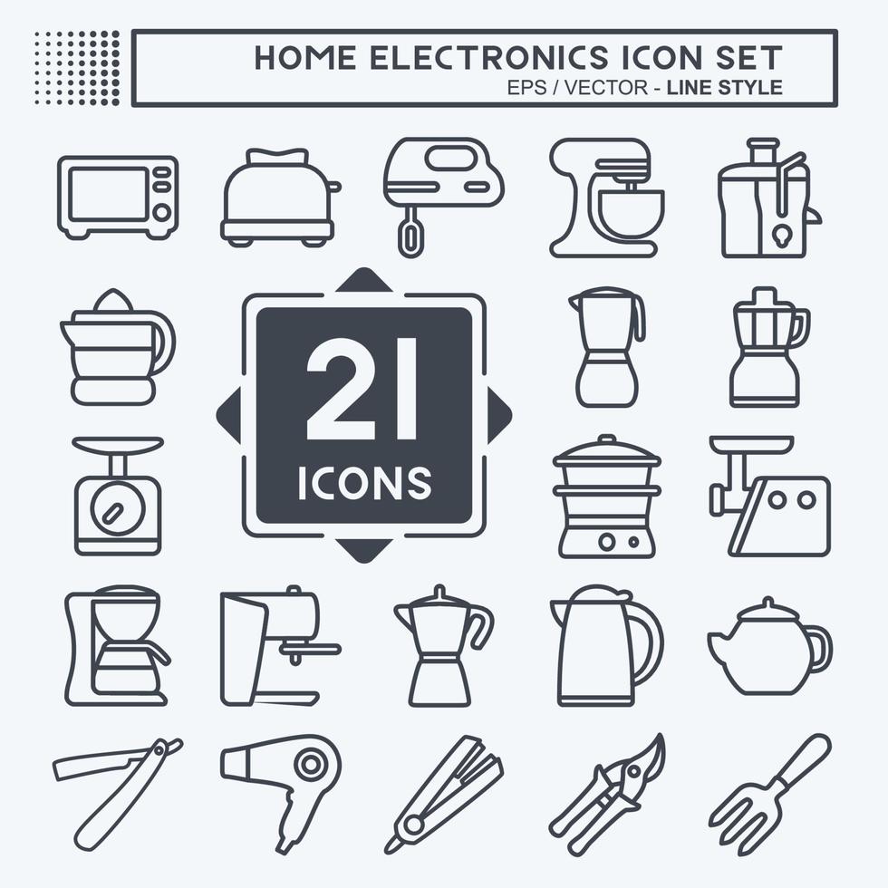 conjunto de iconos hogar 1 - estilo de línea - ilustración simple, trazo editable vector