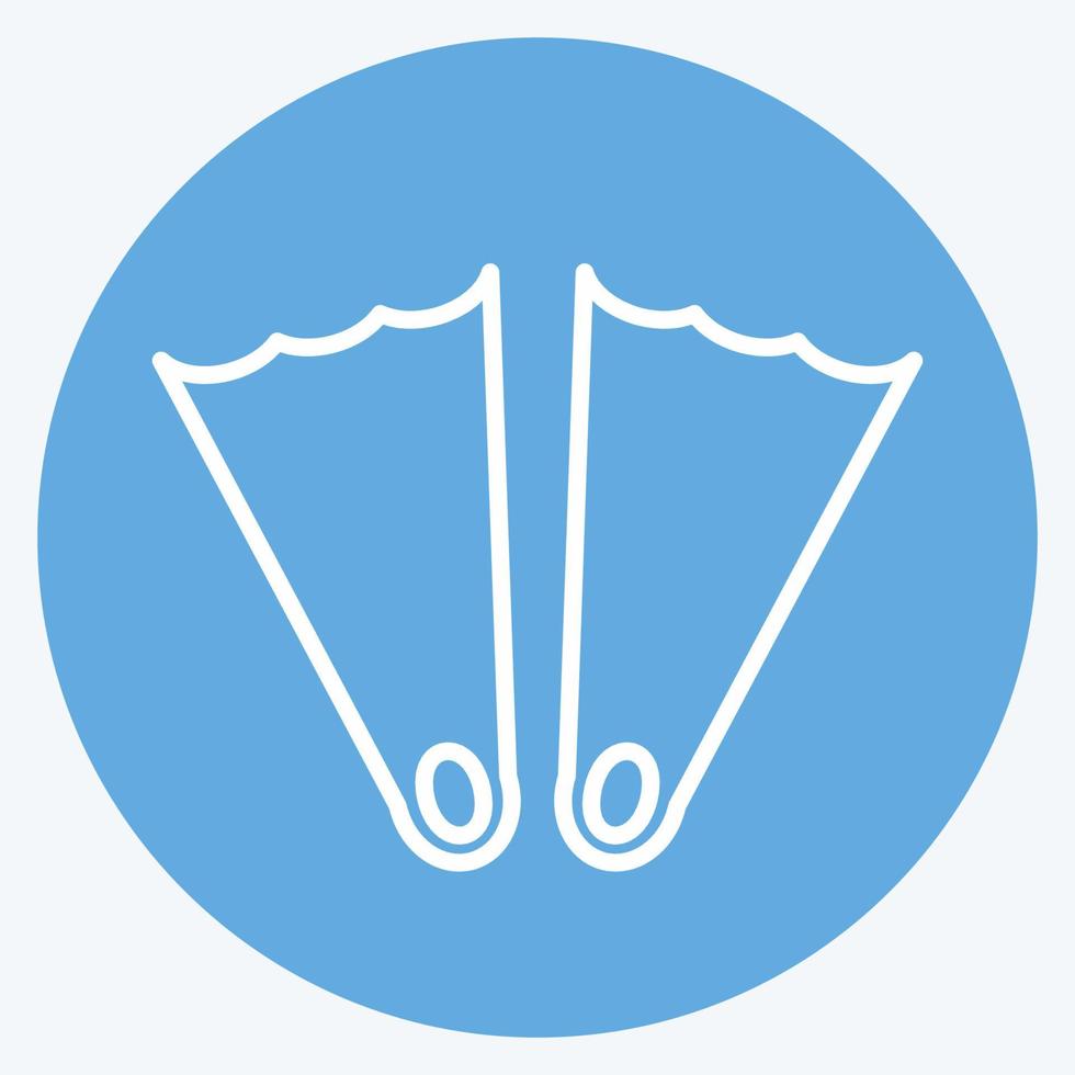 Icon Fins - Blue Eyes Style - Simple illustration,Editable stroke vector
