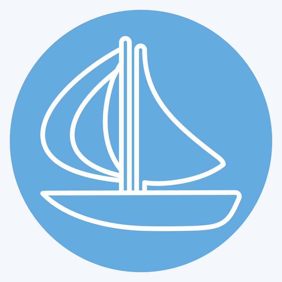 Icon Boat - Blue Eyes Style - Simple illustration,Editable stroke vector