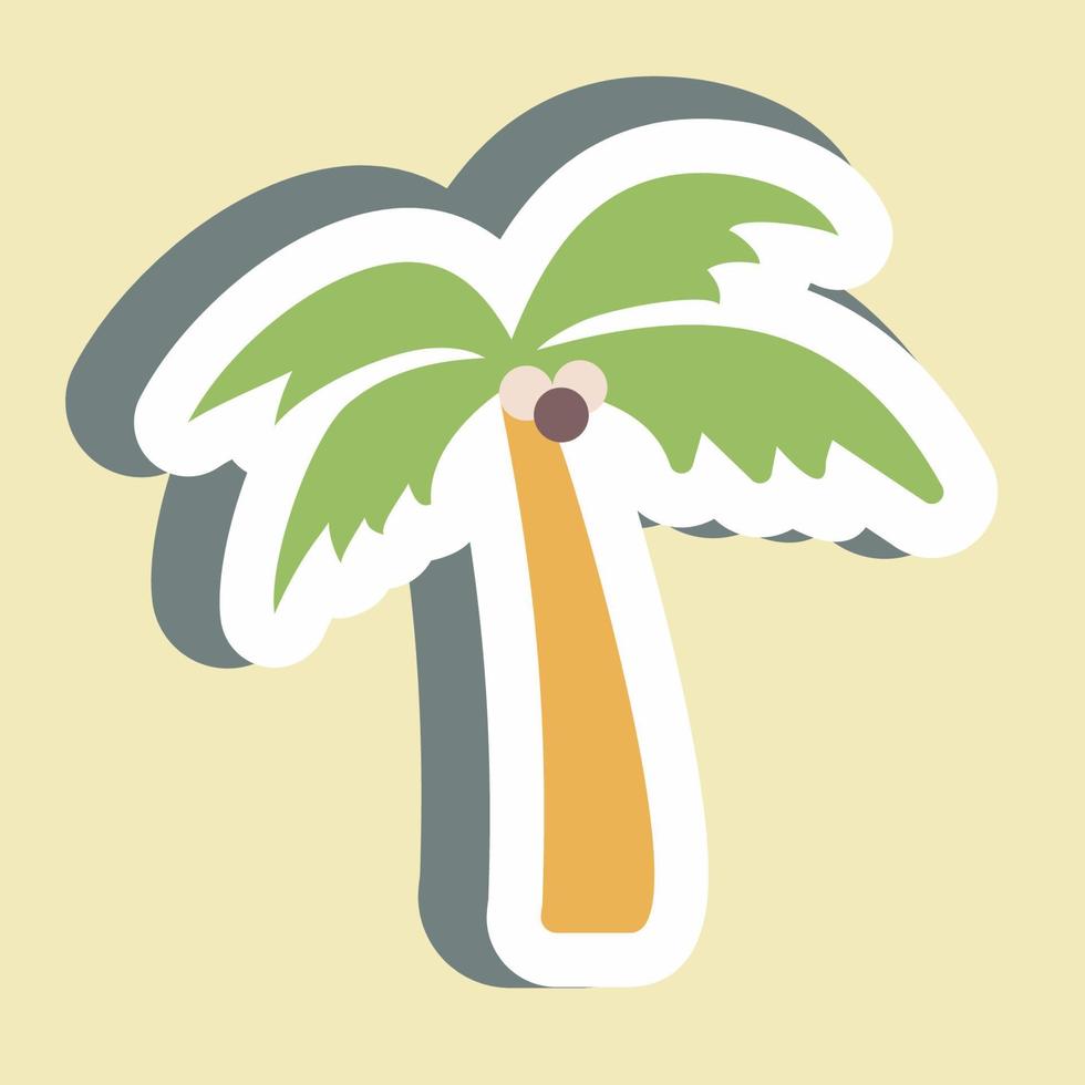 Sticker Coconut Tree - Simple illustration,Editable stroke