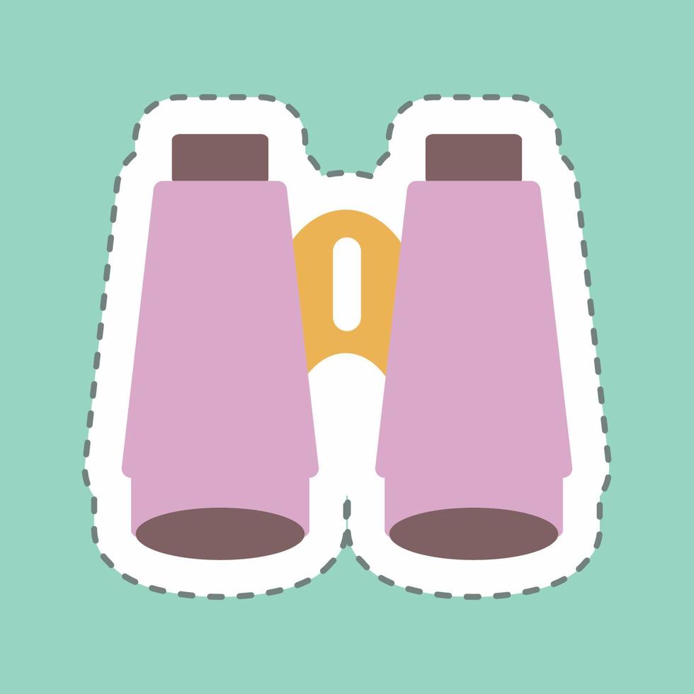 Sticker Binoculars - Line Cut - Simple illustration,Editable stroke vector