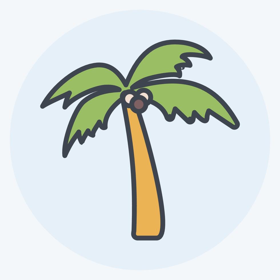 Icon Coconut Tree - Color Mate Style - Simple illustration,Editable stroke vector