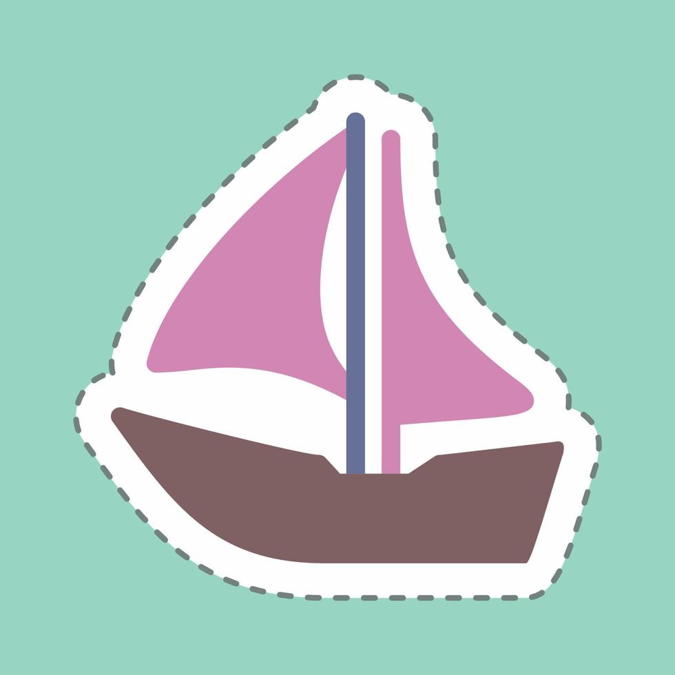 Sticker Ship I - Line Cut - Simple illustration,Editable stroke vector