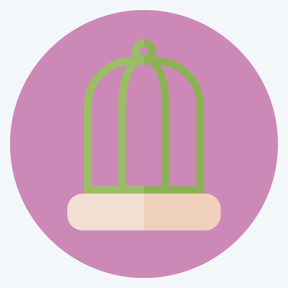 Icon Bird Cage - Flat Style - Simple illustration,Editable stroke vector