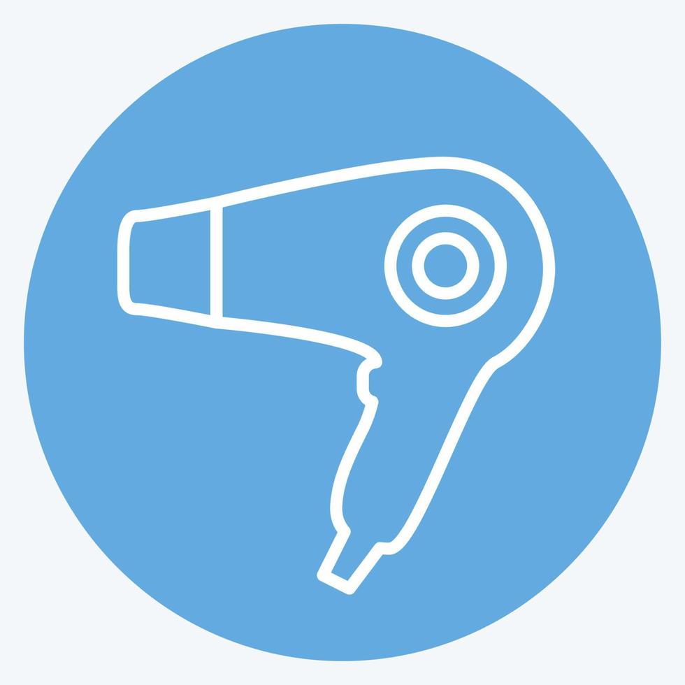 Icon Hair Dryer 1 - Blue Eyes Style - Simple illustration,Editable stroke vector