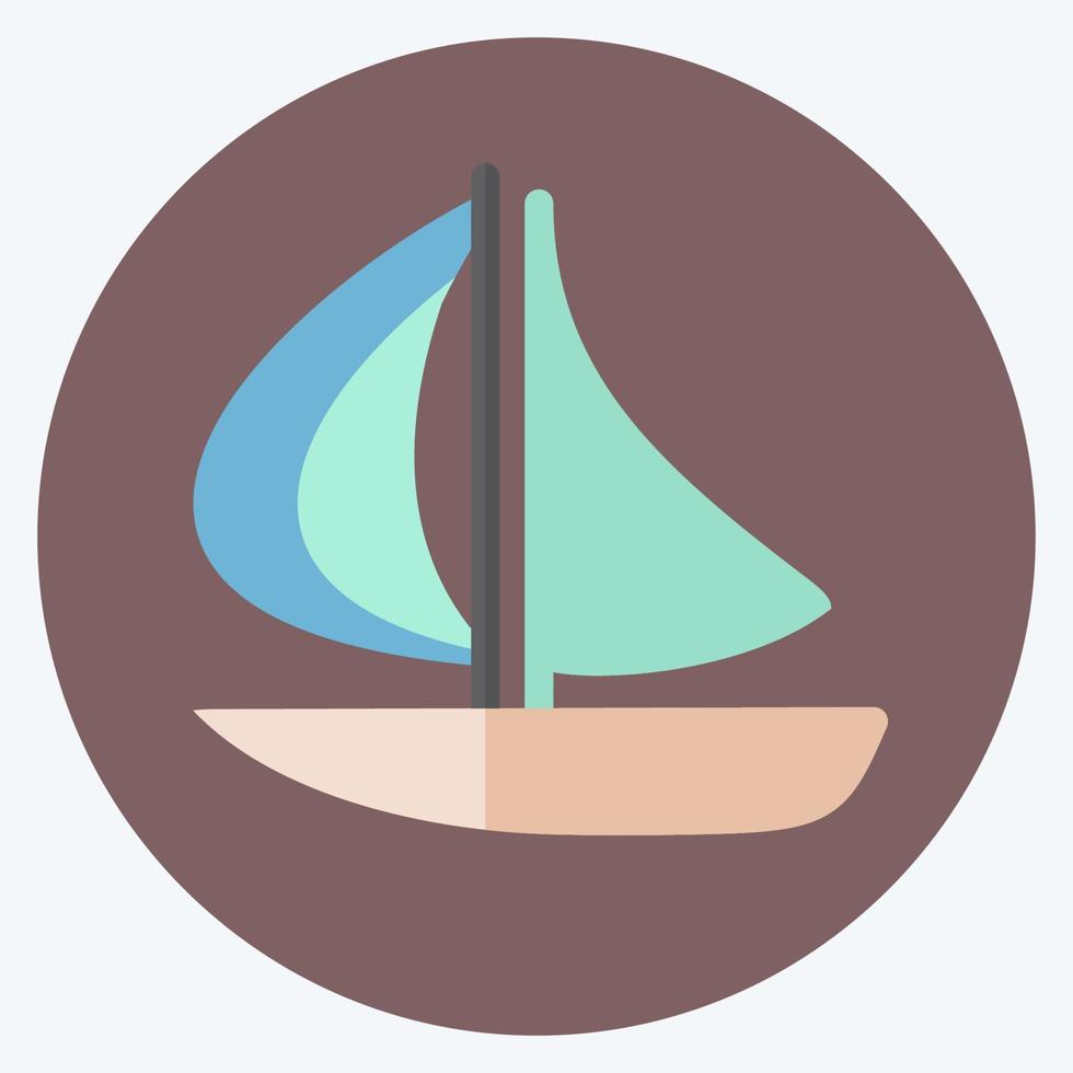 icono de barco - estilo plano - ilustración simple, trazo editable vector