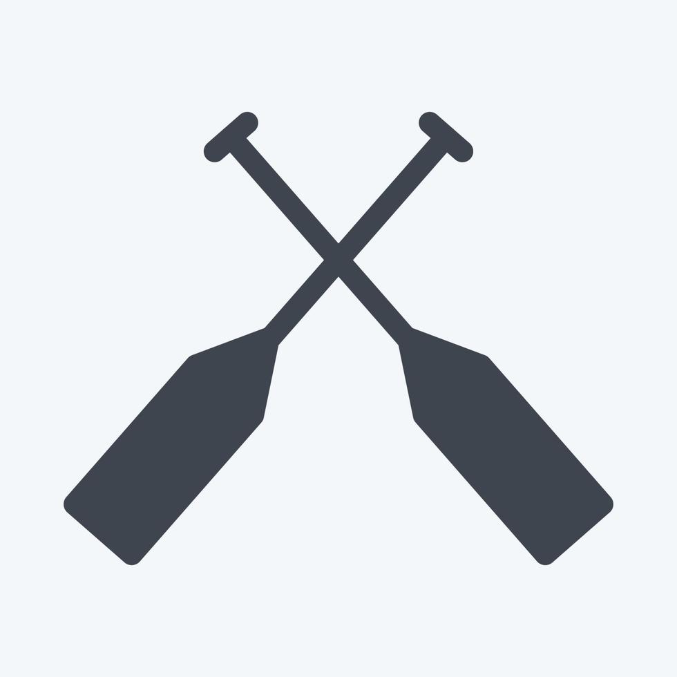 Icon Oars - Glyph Style - Simple illustration,Editable stroke vector