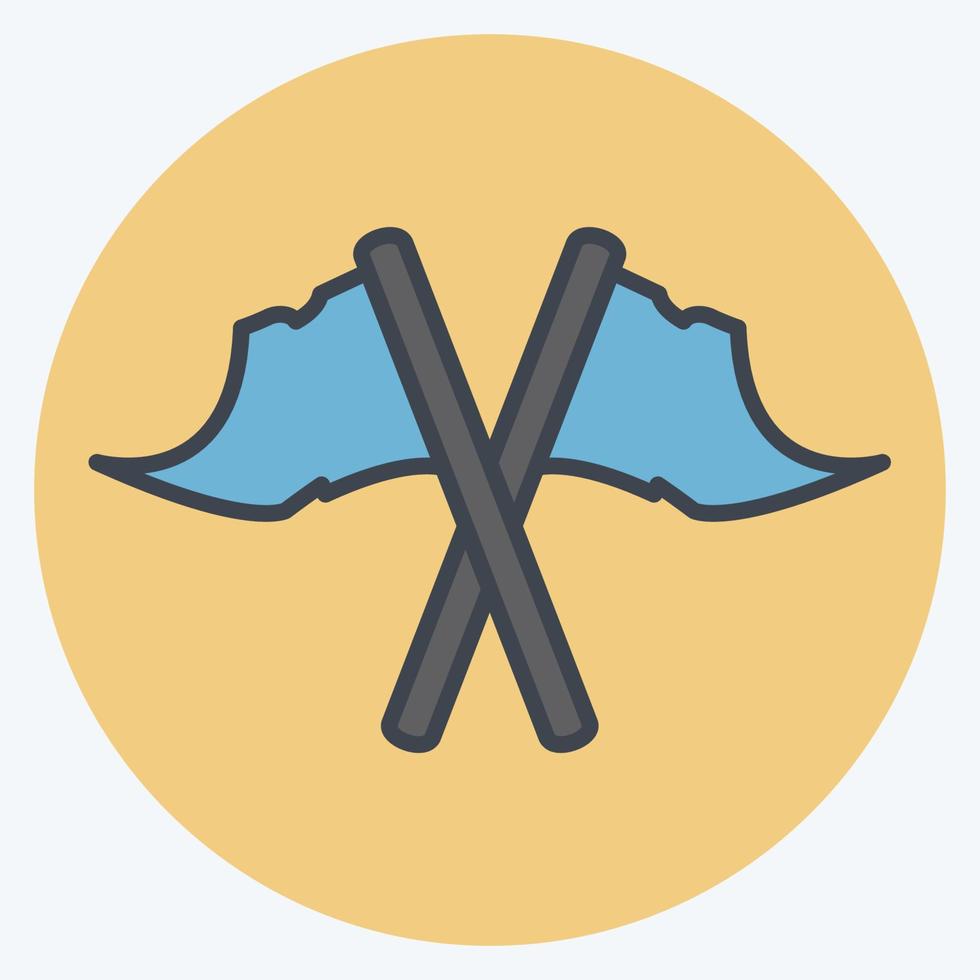 Icon Flags - Color Mate Style - Simple illustration,Editable stroke vector