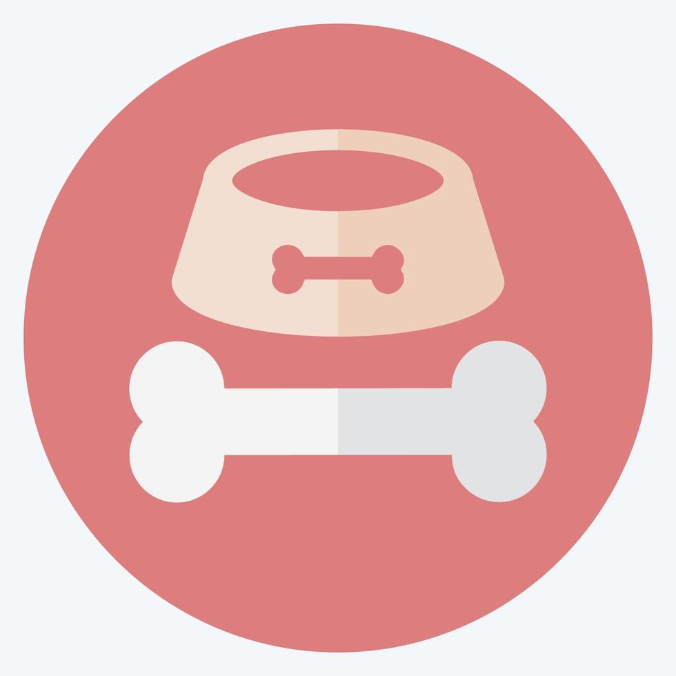 Icon Bone and leash - Flat Style - Simple illustration,Editable stroke vector