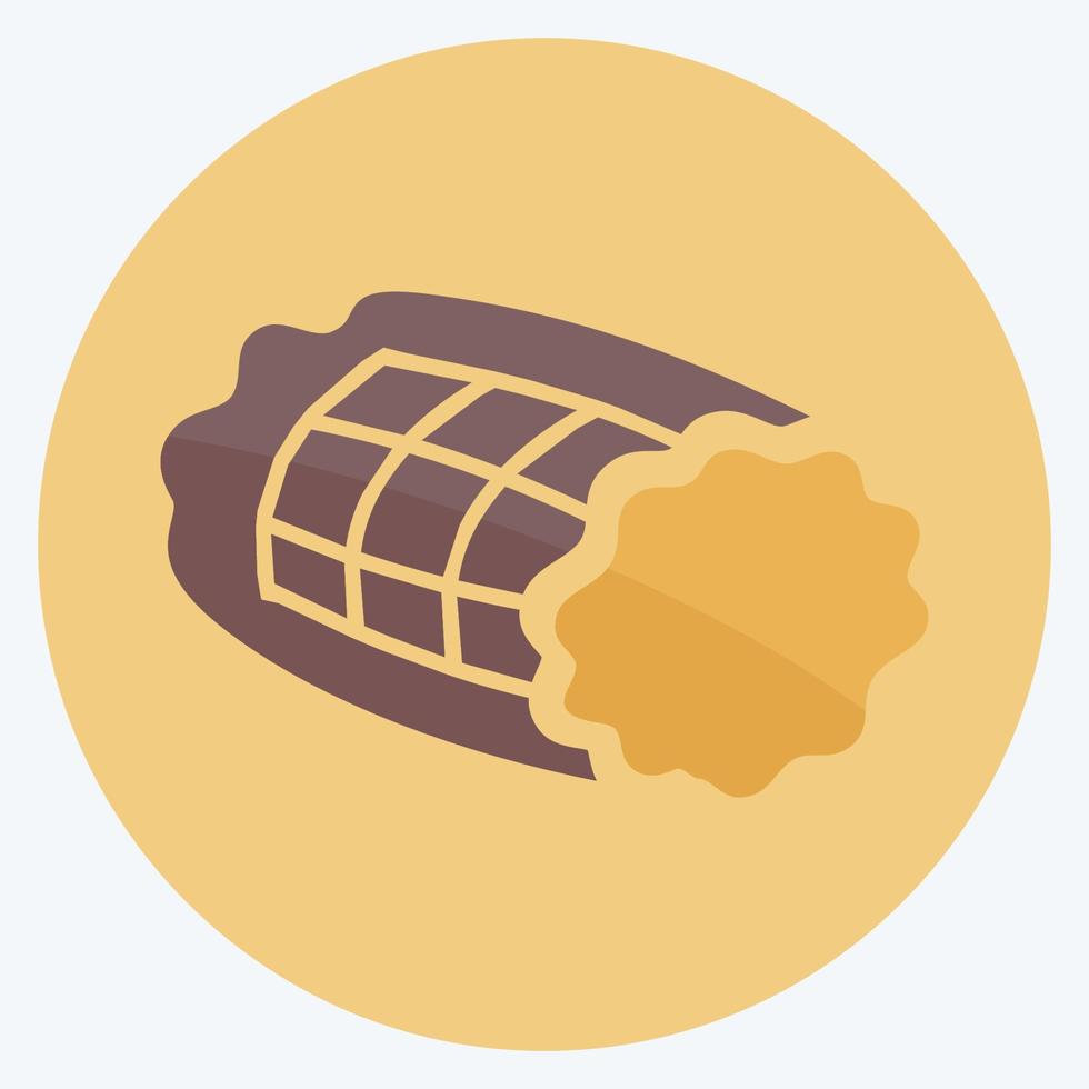 Icon Smoked Ham - Flat Style - Simple illustration,Editable stroke vector