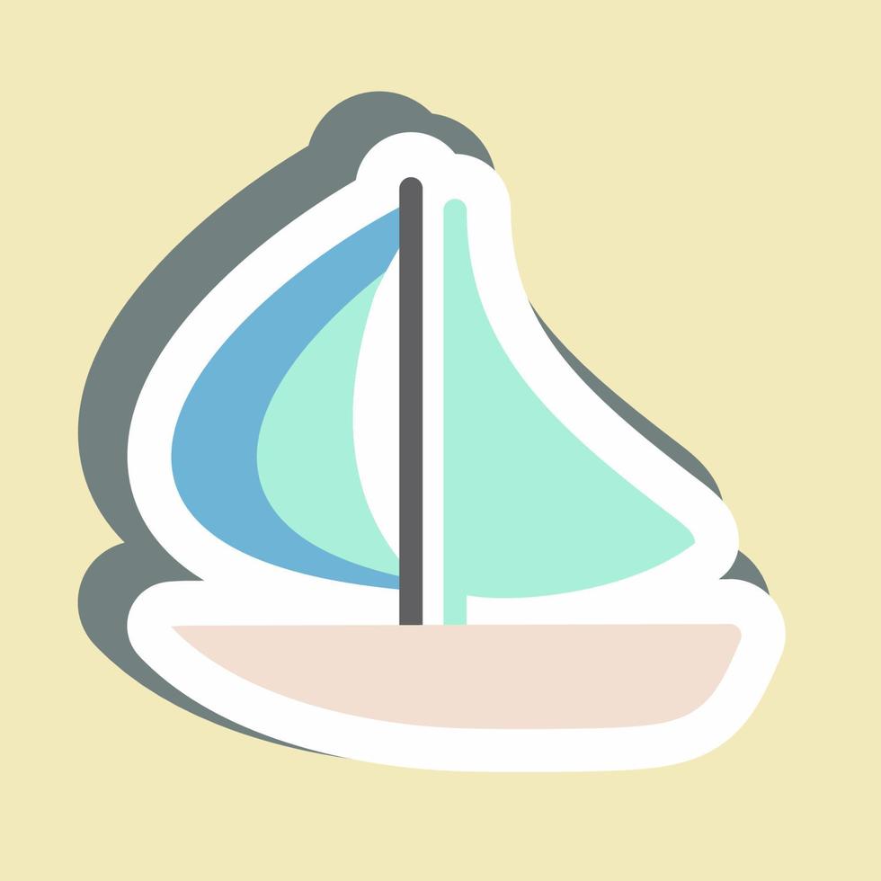 Sticker Boat - Simple illustration,Editable stroke vector