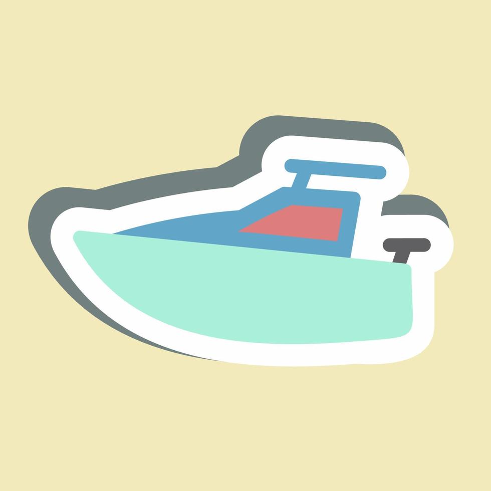 Sticker Yacht - Simple illustration,Editable stroke vector