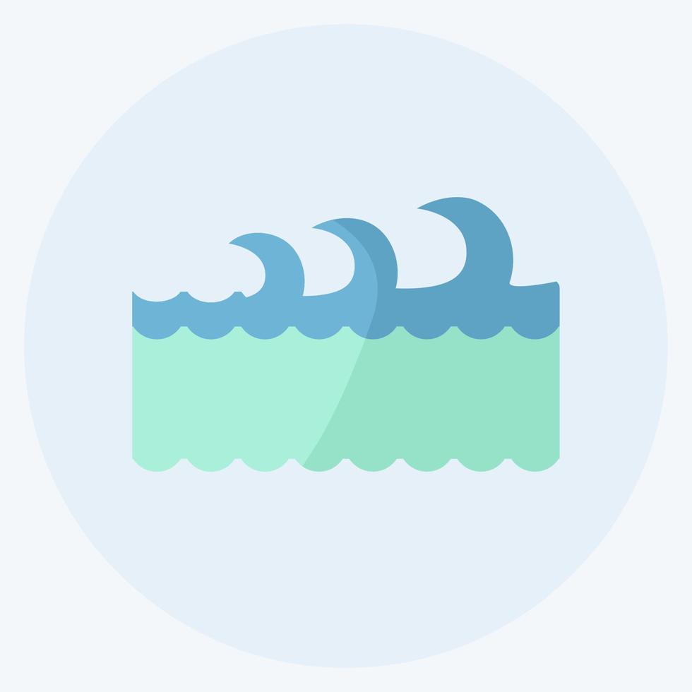 Icon Waves I - Flat Style - Simple illustration,Editable stroke vector