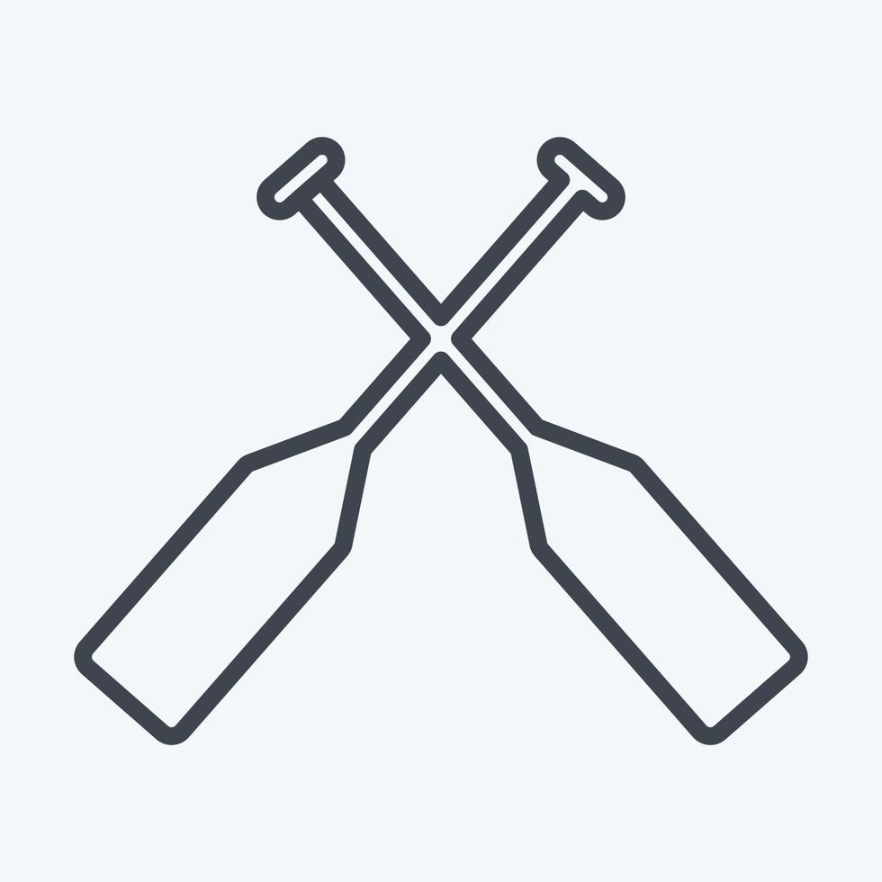 Icon Oars - Line Style - Simple illustration,Editable stroke vector