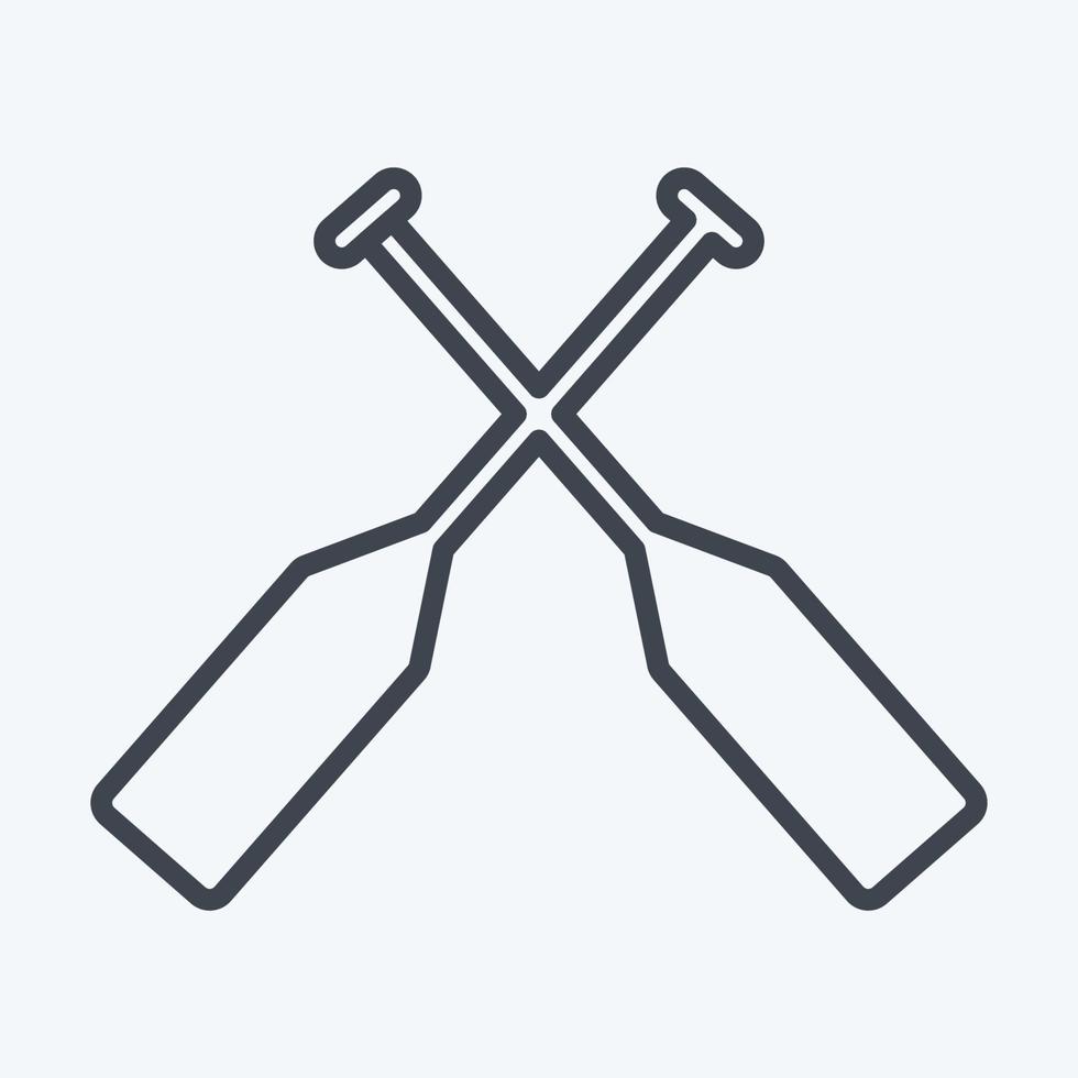 Icon Oars - Line Style - Simple illustration,Editable stroke vector