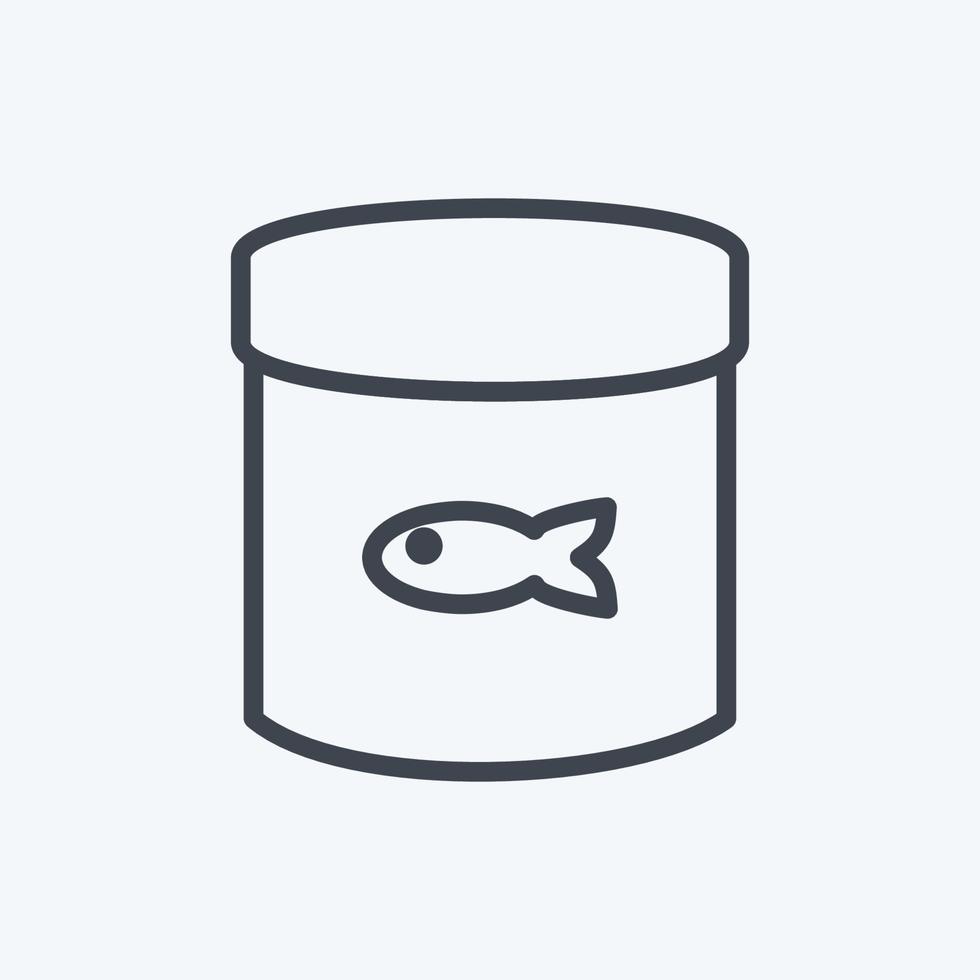 Icon Canned Fish Food - Line Style - Simple illustration,Editable stroke vector