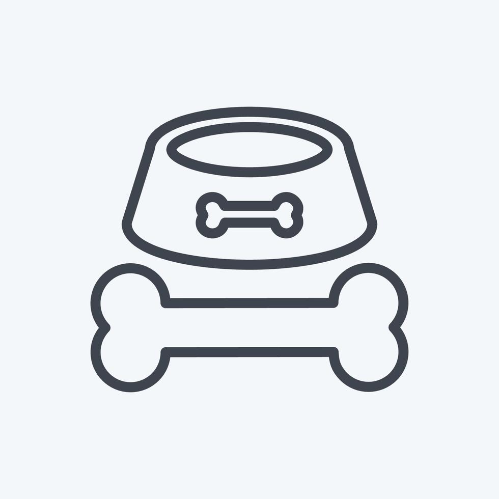 Icon Bone and leash - Line Style - Simple illustration,Editable stroke vector