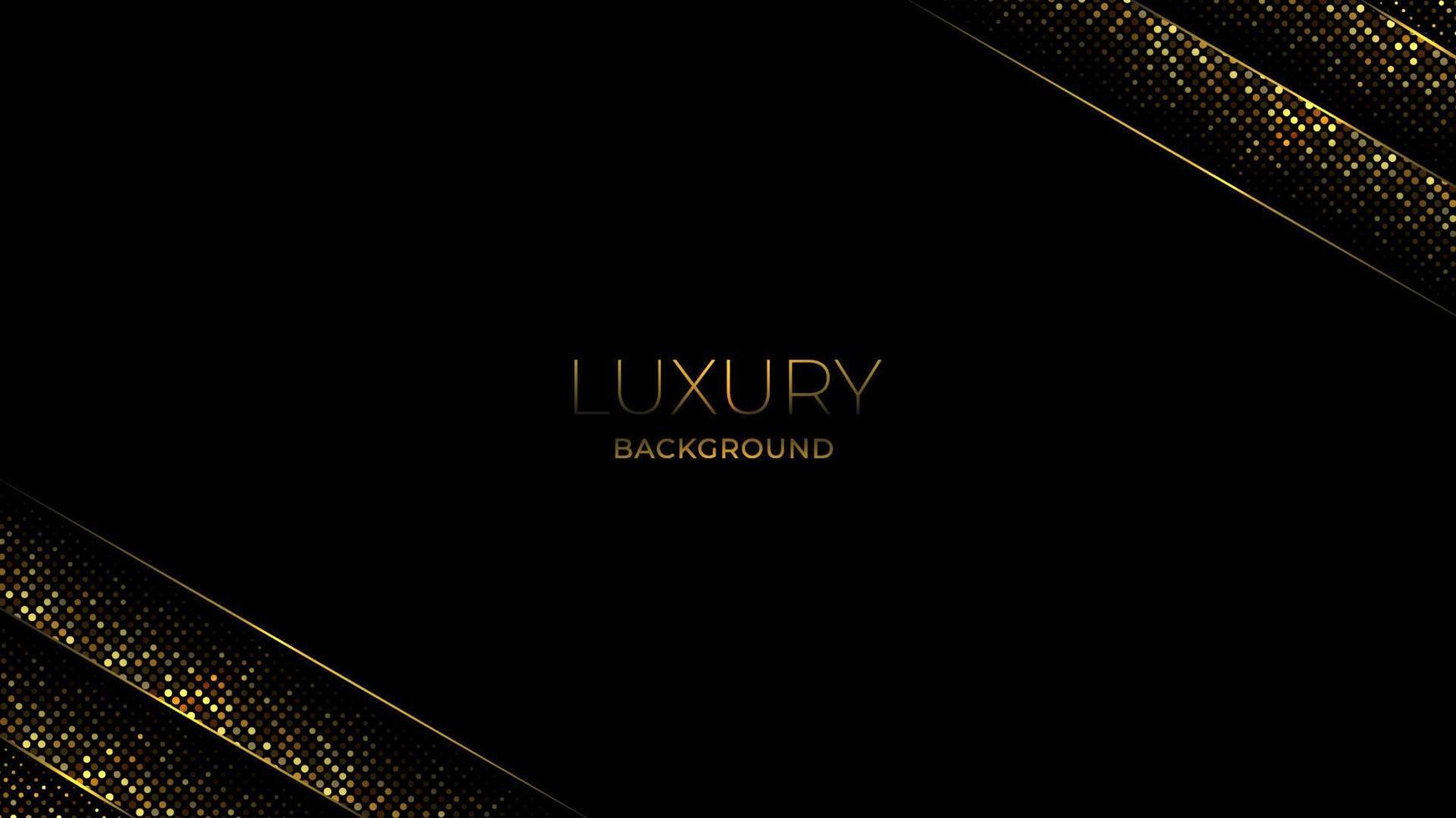 Luxury black abstract background with golden glitters vector