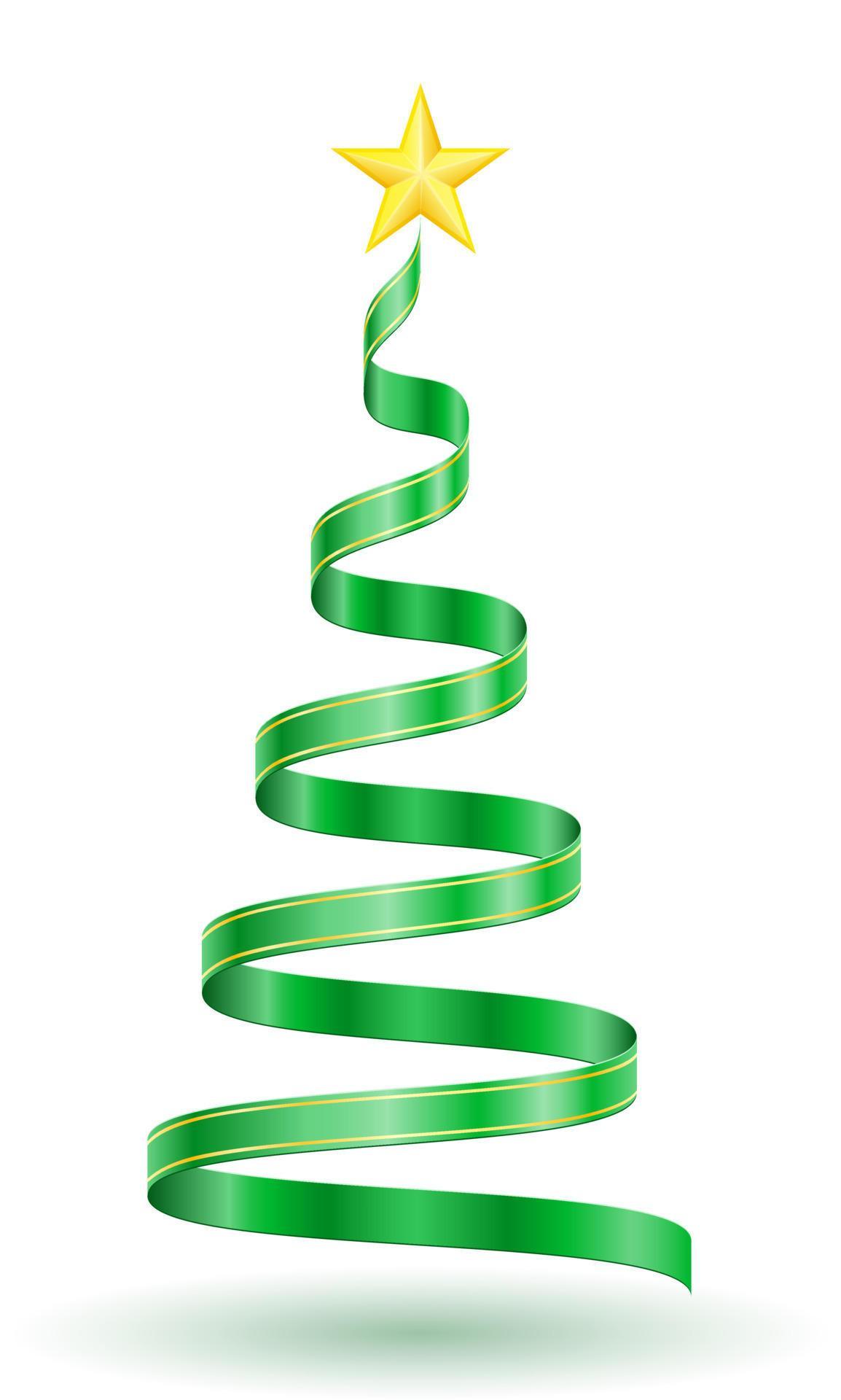 christmas and new year tree made of green ribbons vector illustration ...