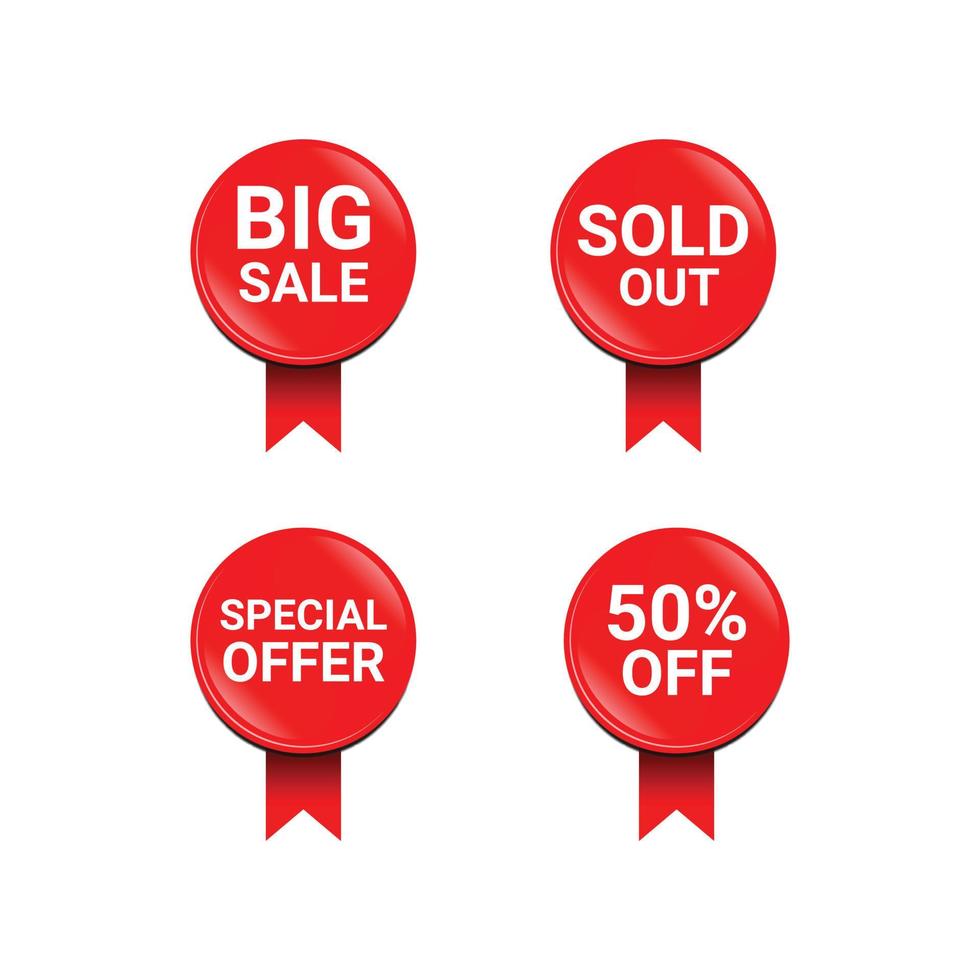 Ilustración vectorial de botón de ventas y diseño brillante vendido sobre un fondo blanco. vector