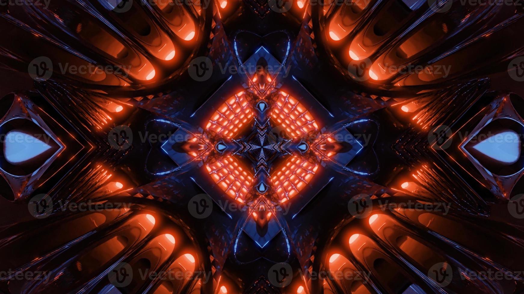 Geometric crystal tunnel 4K UHD 3D illustration photo
