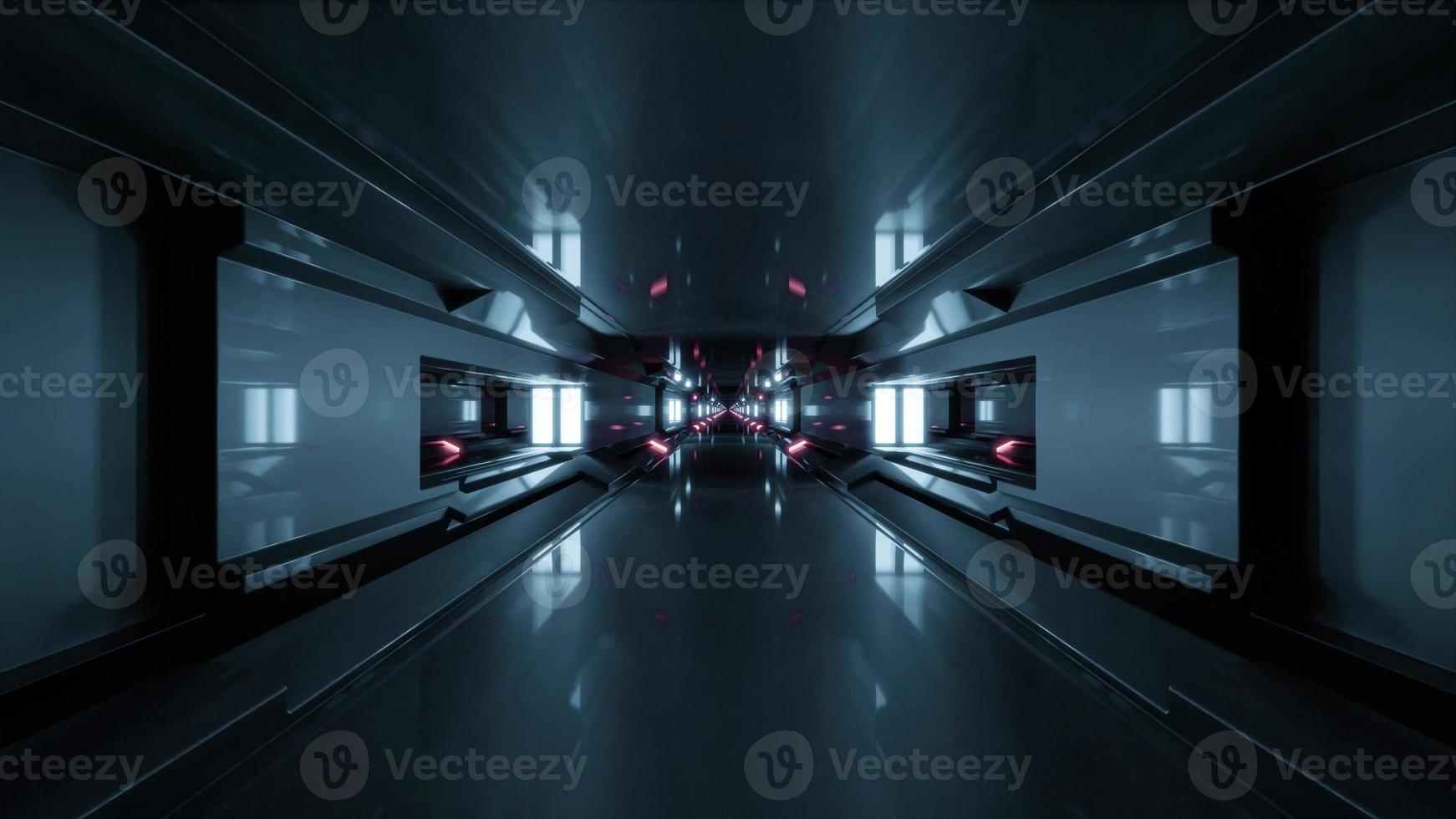 3d illustration of 4K UHD long dark tunnel photo