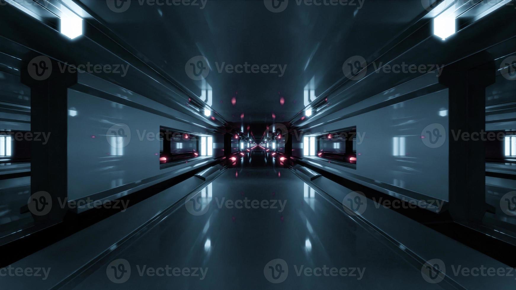 3d illustration of 4K UHD dark sci fi tunnel photo