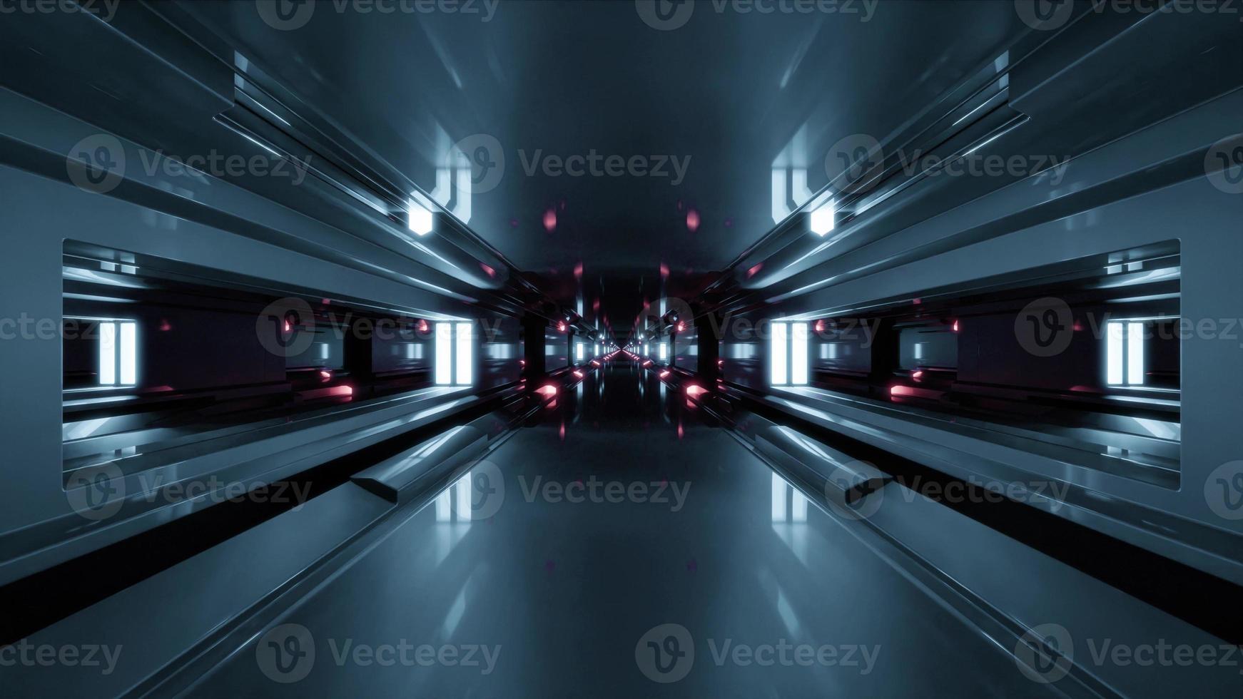 3d illustration of 4K UHD dark endless corridor photo