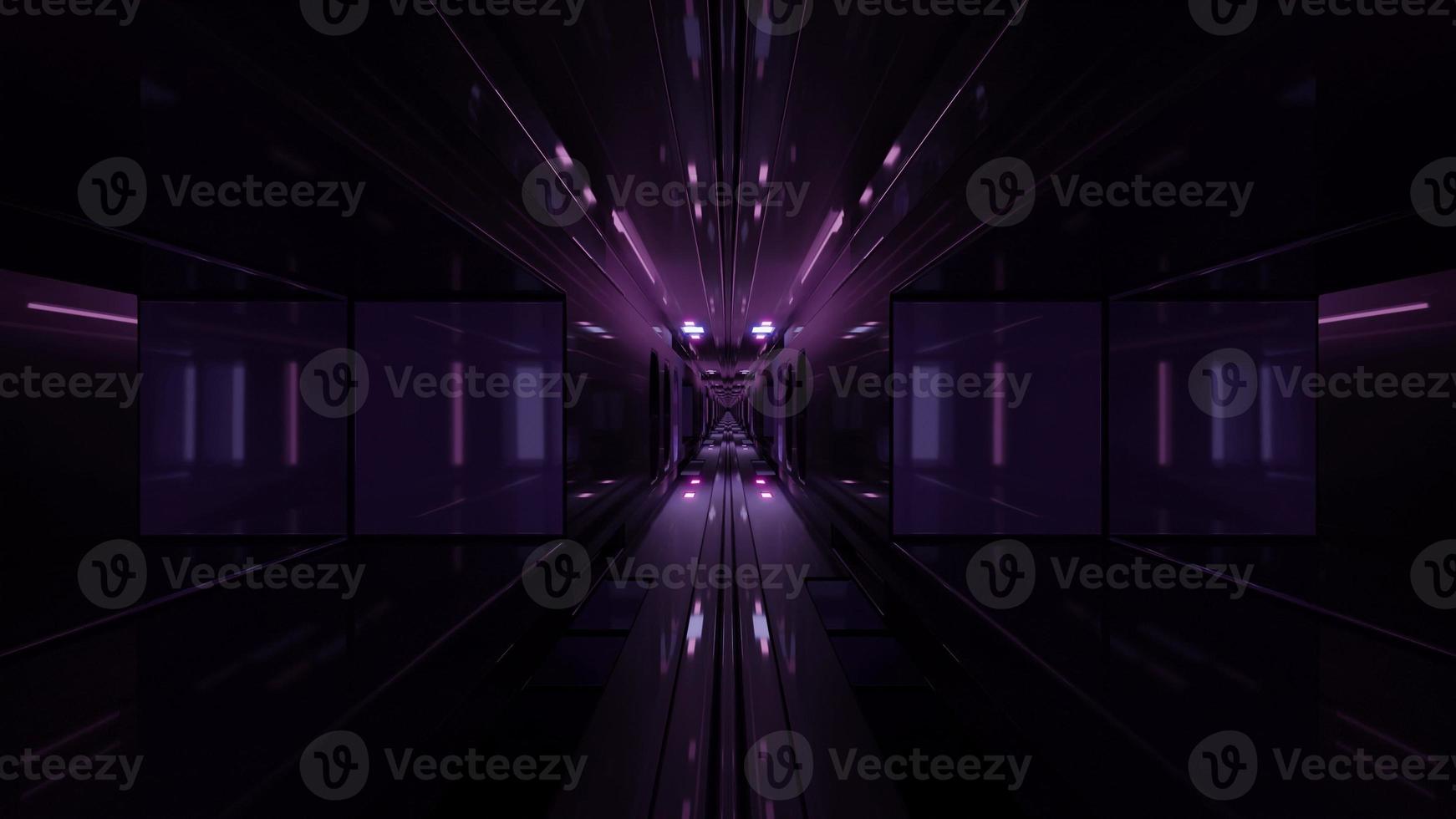 Futuristic 3D illustration of neon light glowing in darkness in 4K UHD quality photo