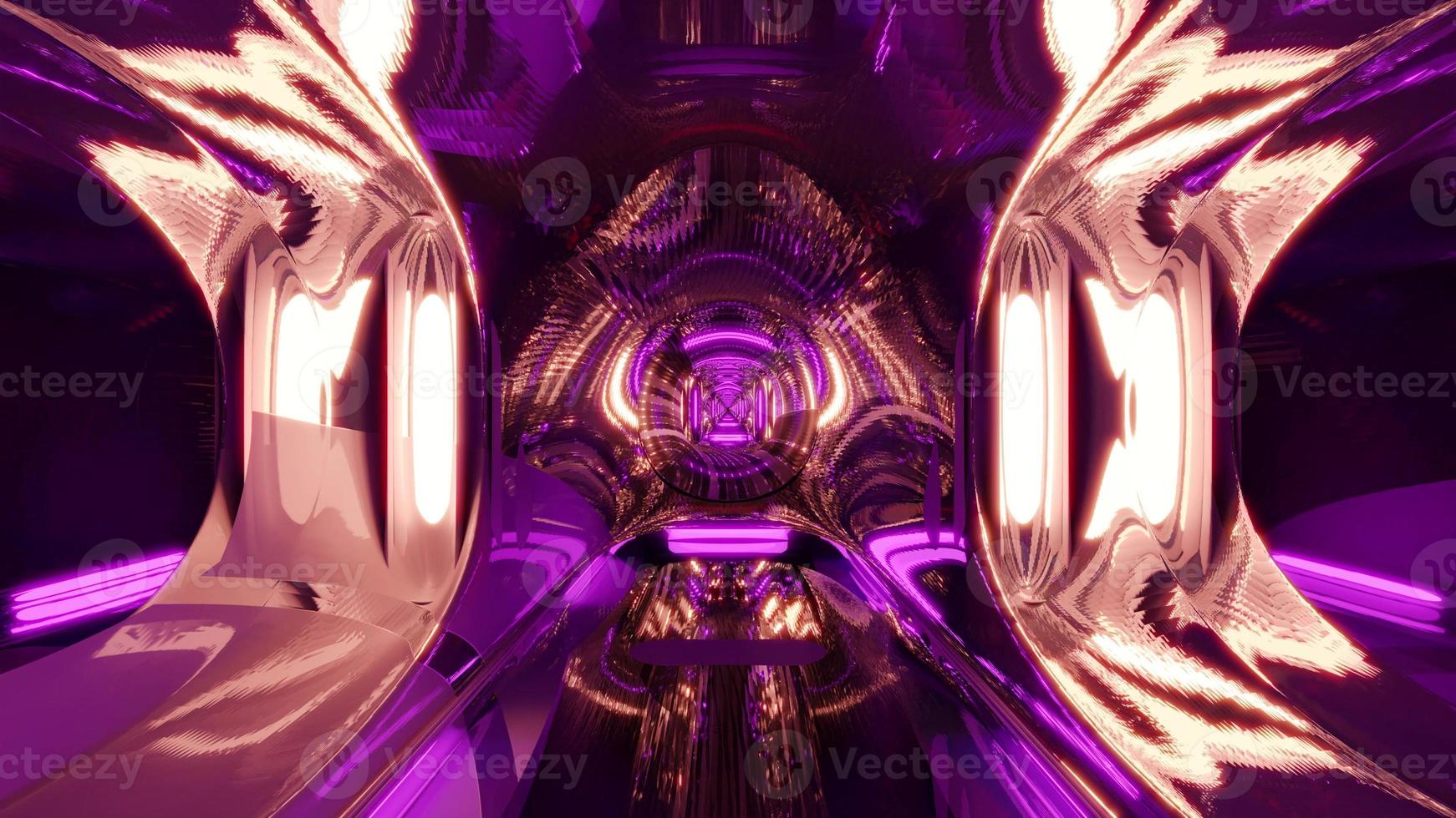 3D illustration of 4K UHD illuminated tunnel photo