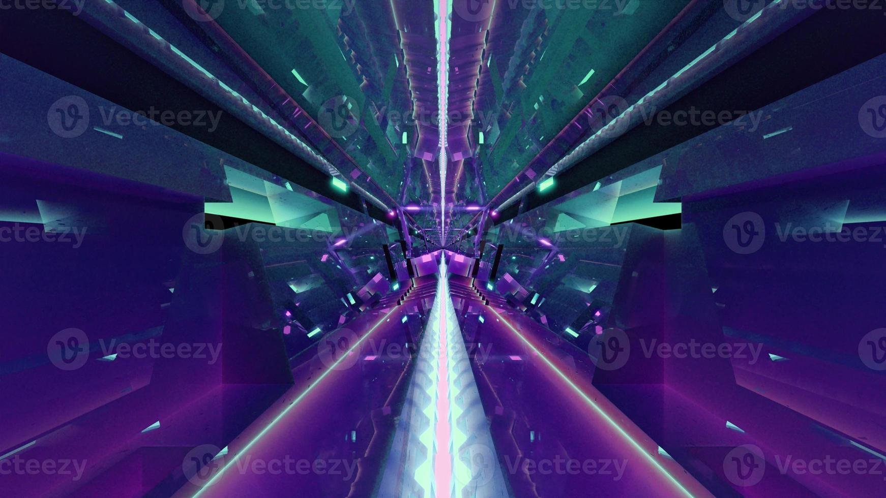 Glowing 3D illustration of 4K UHD tunnel photo