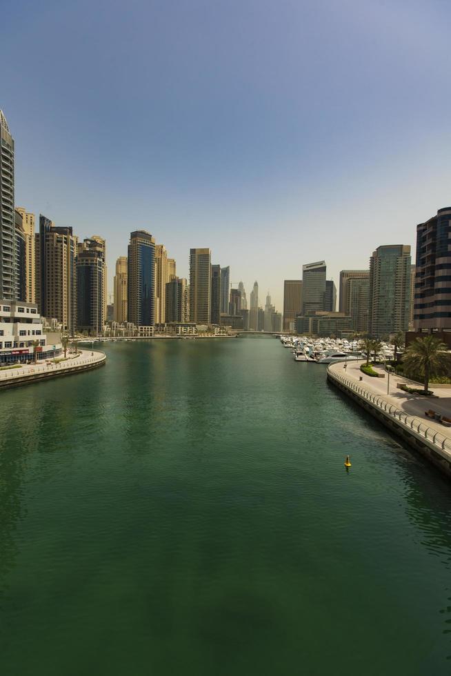 DUBAI, UAE 2015 - Modern skyscrapers in Dubai Marina photo