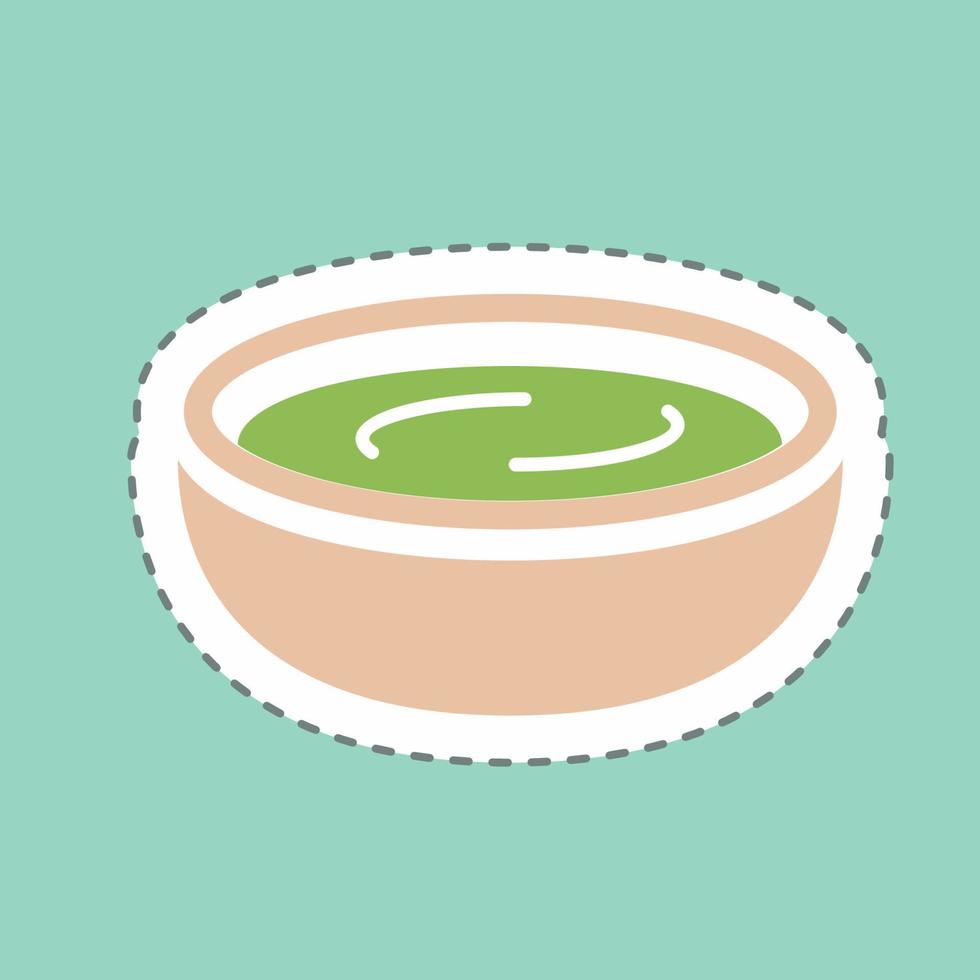 Sticker Green Sauce - Line Cut - Simple illustration,Editable stroke vector