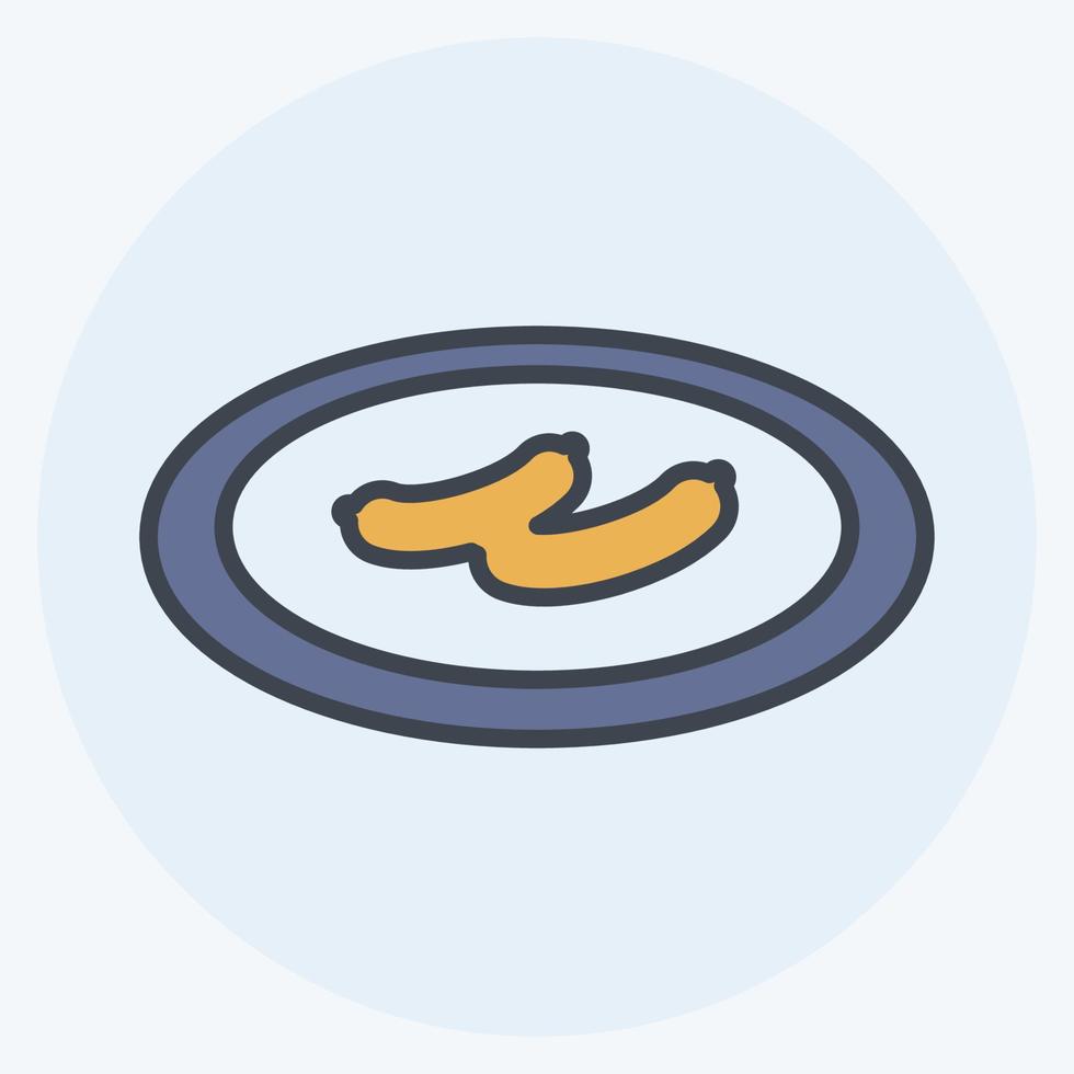 Icon Boiled Sausages - Color Mate Style - Simple illustration,Editable stroke vector