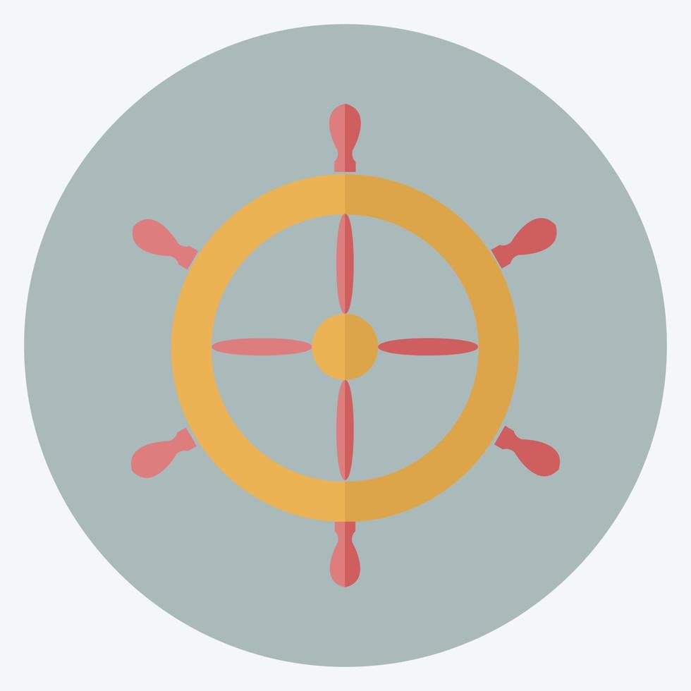 Icon Ship Wheel - Flat Style - Simple illustration,Editable stroke vector