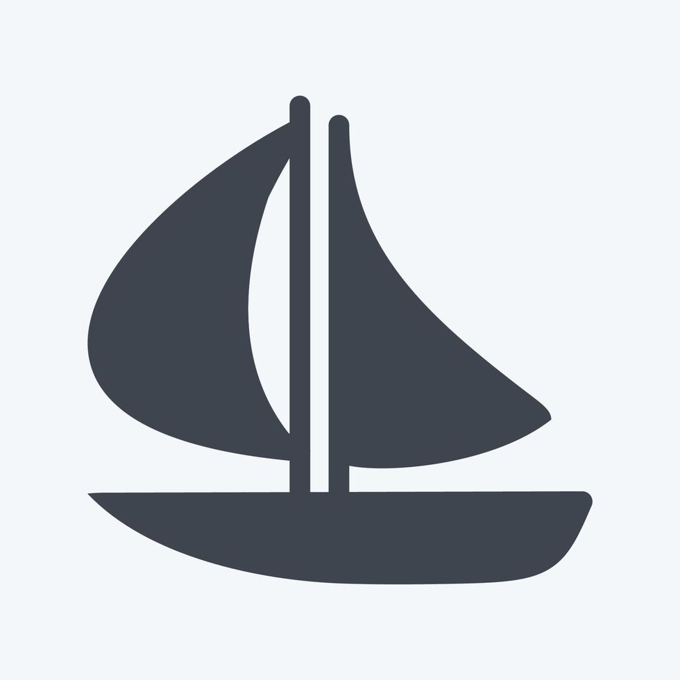 Icon Boat - Glyph Style - Simple illustration,Editable stroke vector