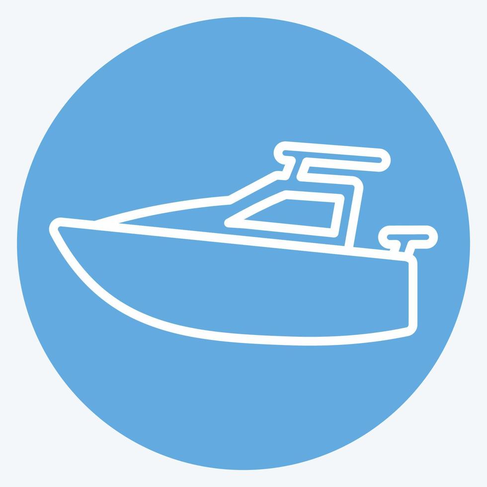 Icon Yacht - Blue Eyes Style - Simple illustration,Editable stroke vector