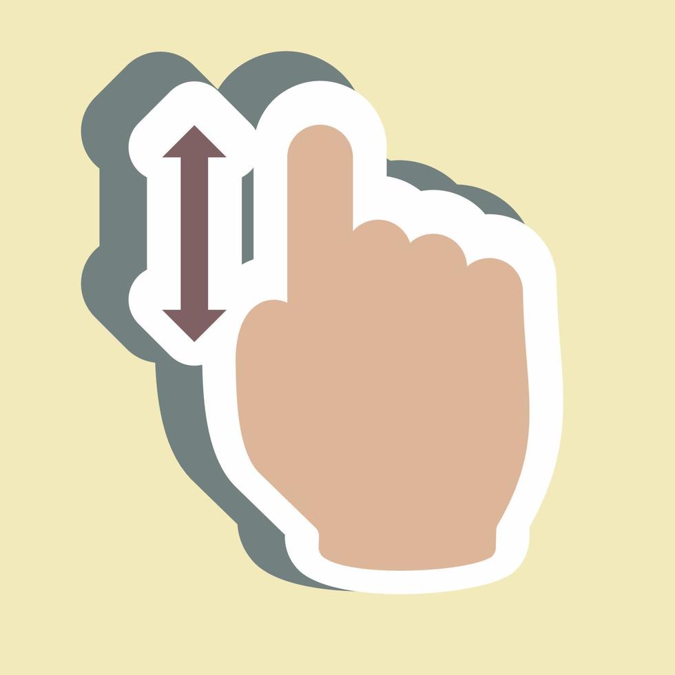 Sticker Vertical Scroll 1 - Simple illustration,Editable stroke vector