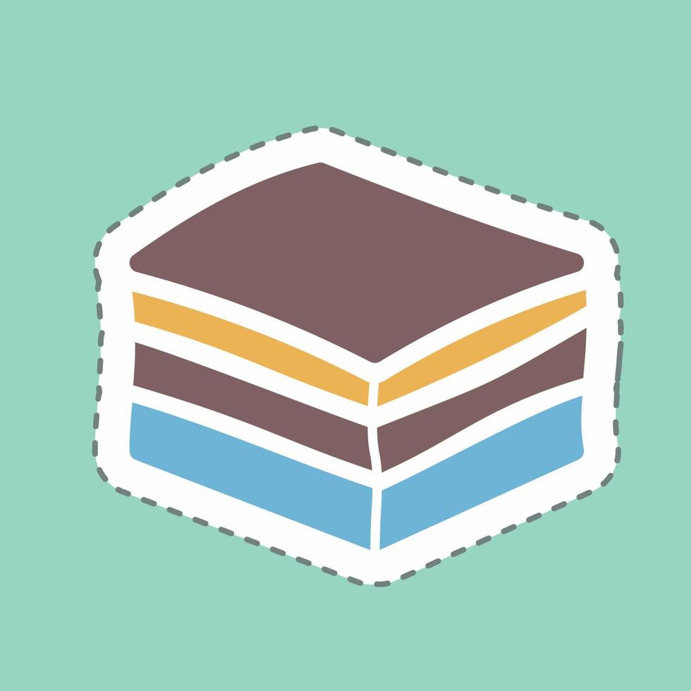 Sticker Tiramisu - Line Cut - Simple illustration,Editable stroke vector