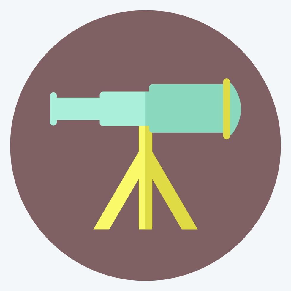 icono de telescopio en soporte - estilo plano - ilustración simple, trazo editable vector