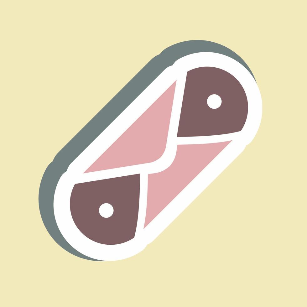 Sticker Cannoli - Simple illustration,Editable stroke vector