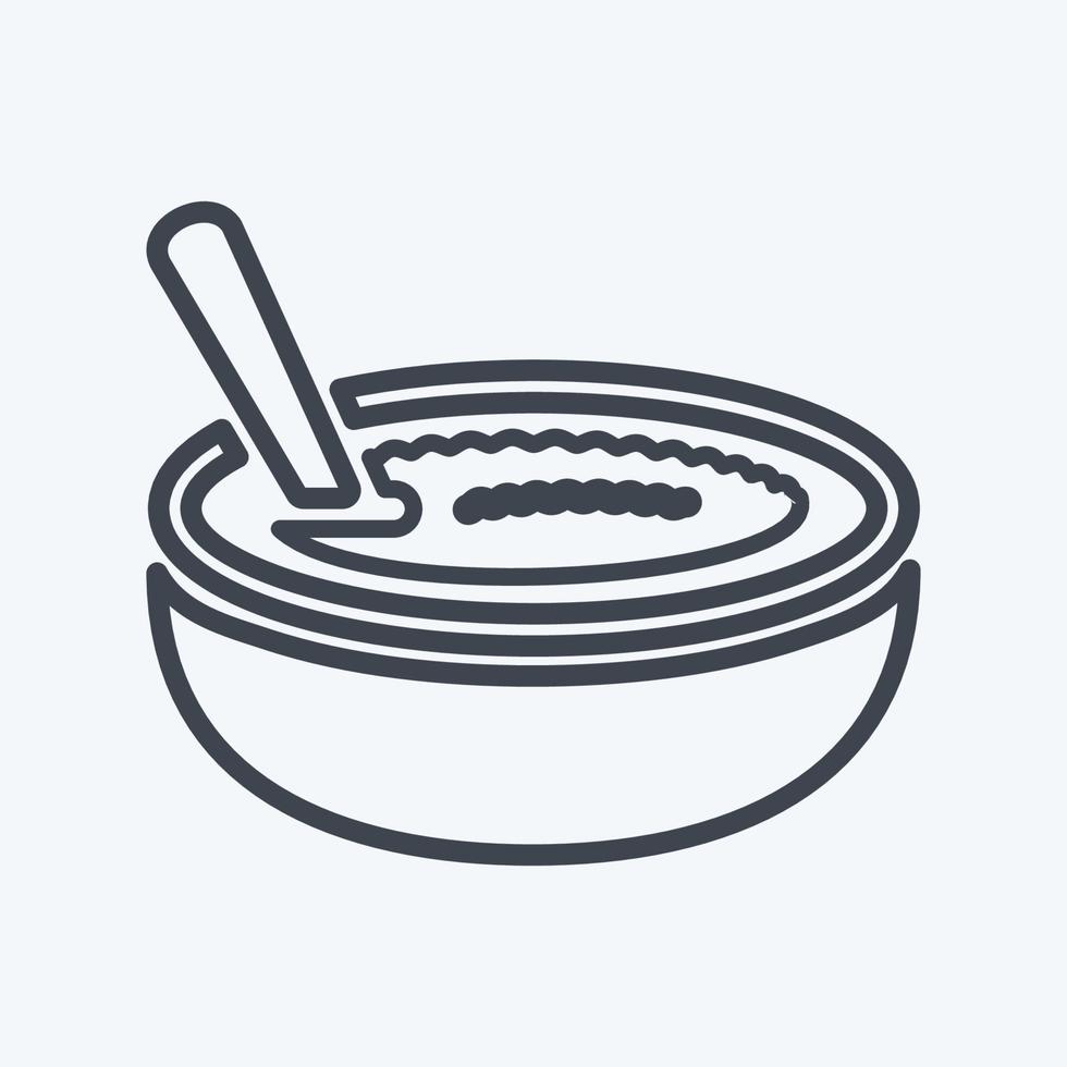 Icon Rice Pudding - Line Style - Simple illustration,Editable stroke vector