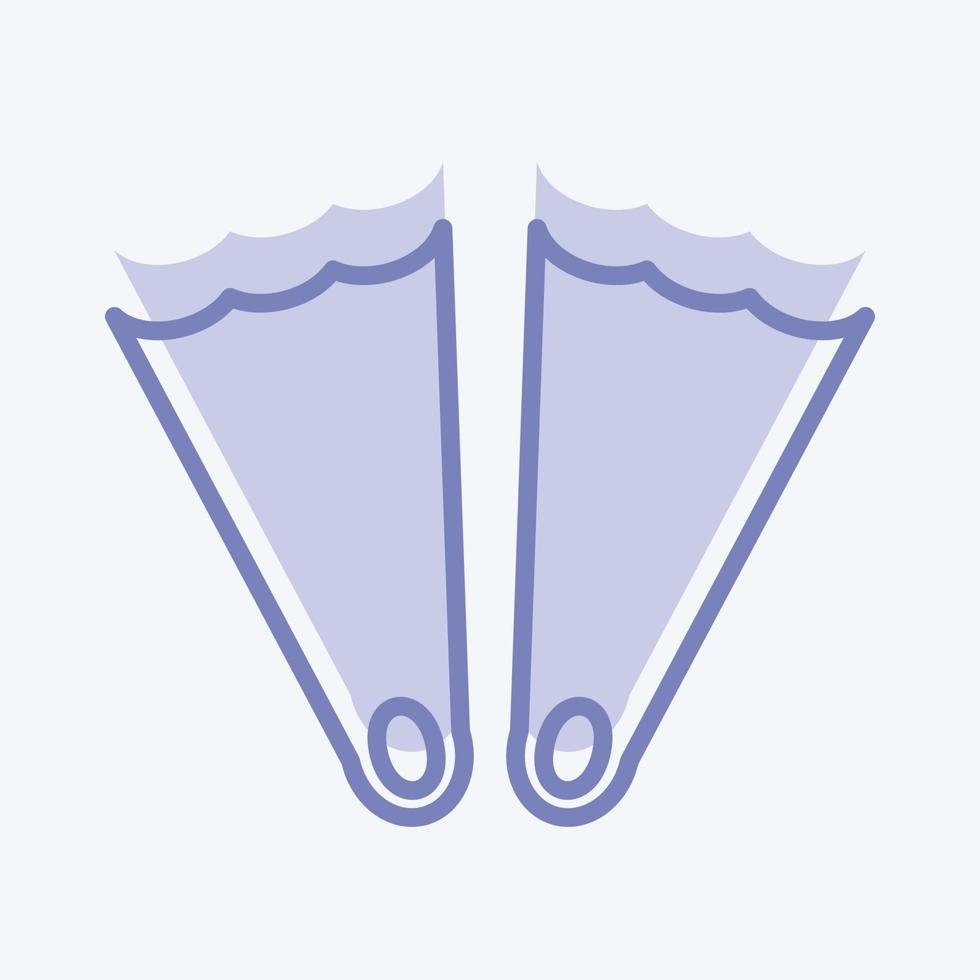 Icon Fins - Two Tone Style - Simple illustration,Editable stroke vector