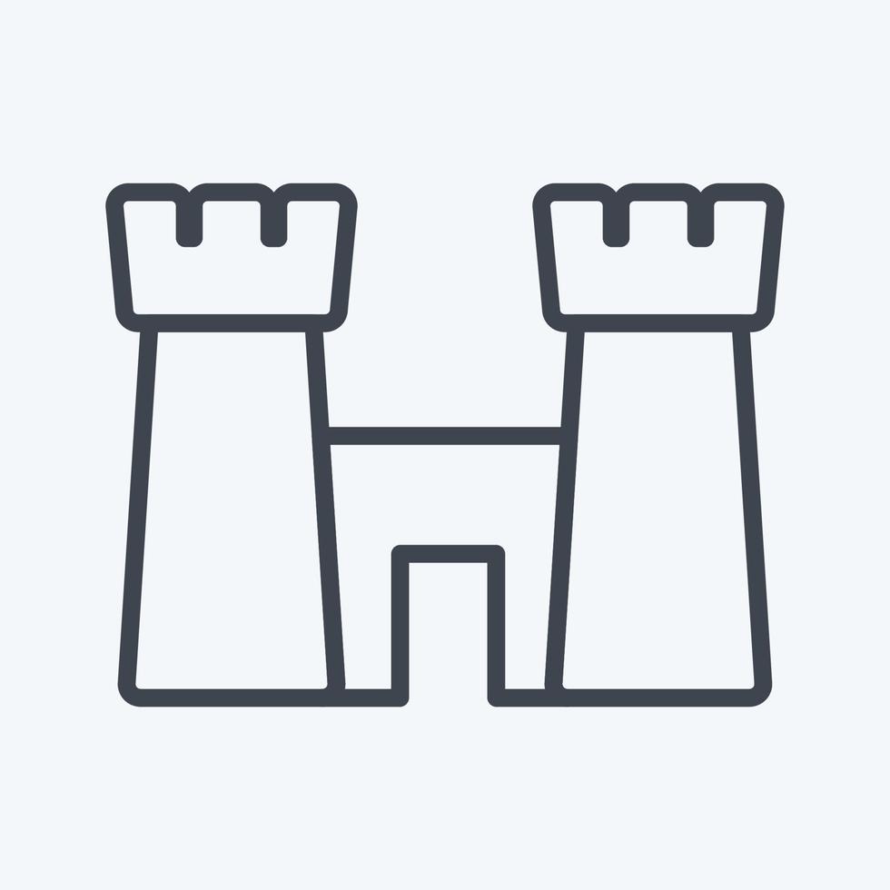 Icon Castle on Beach - Line Style - Simple illustration,Editable stroke vector