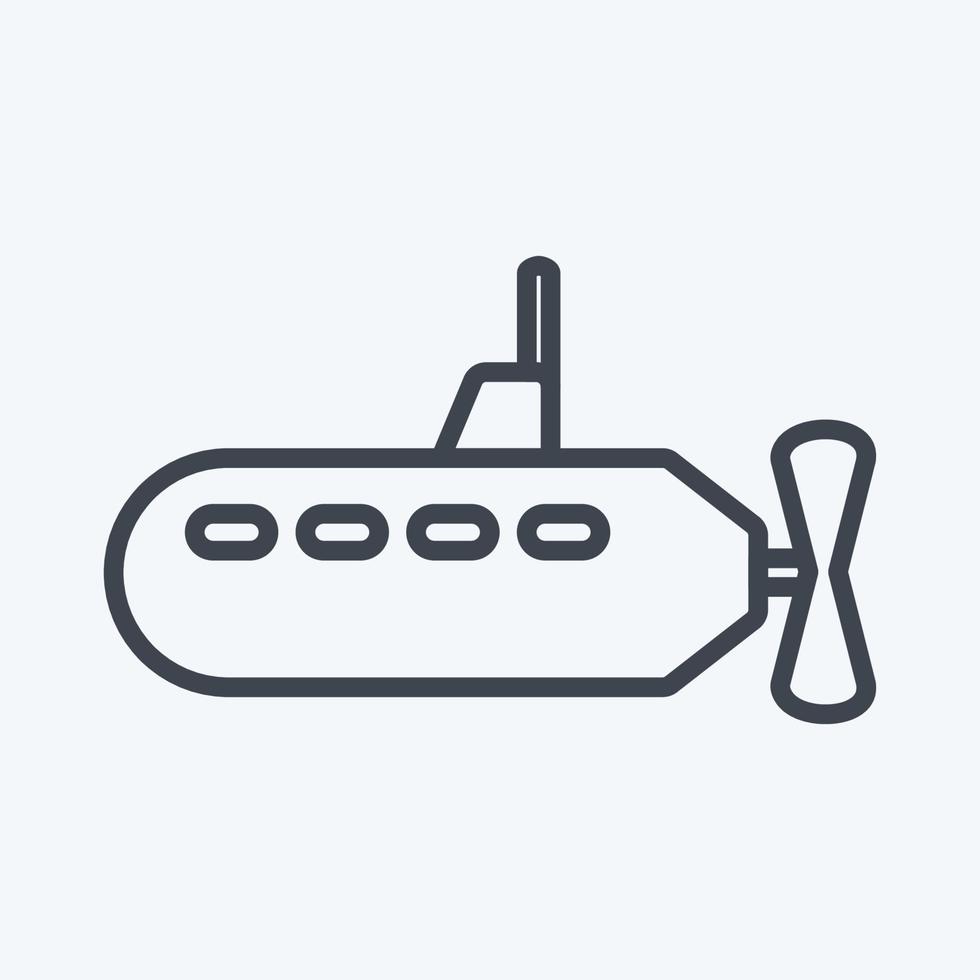 icono submarino - estilo de línea - ilustración simple, trazo editable vector