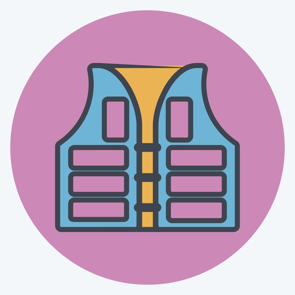Icon Life Vest - Color Mate Style - Simple illustration,Editable stroke vector