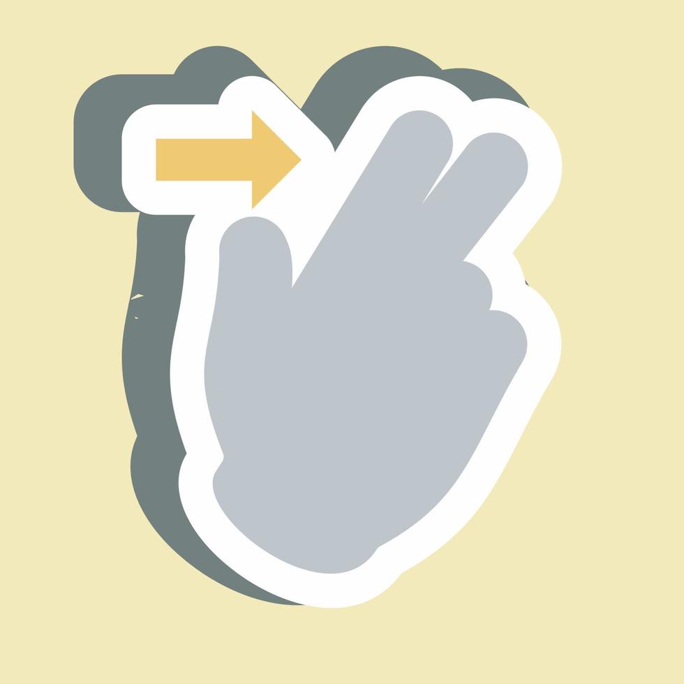 Sticker Two Fingers Right - Simple illustration,Editable stroke vector