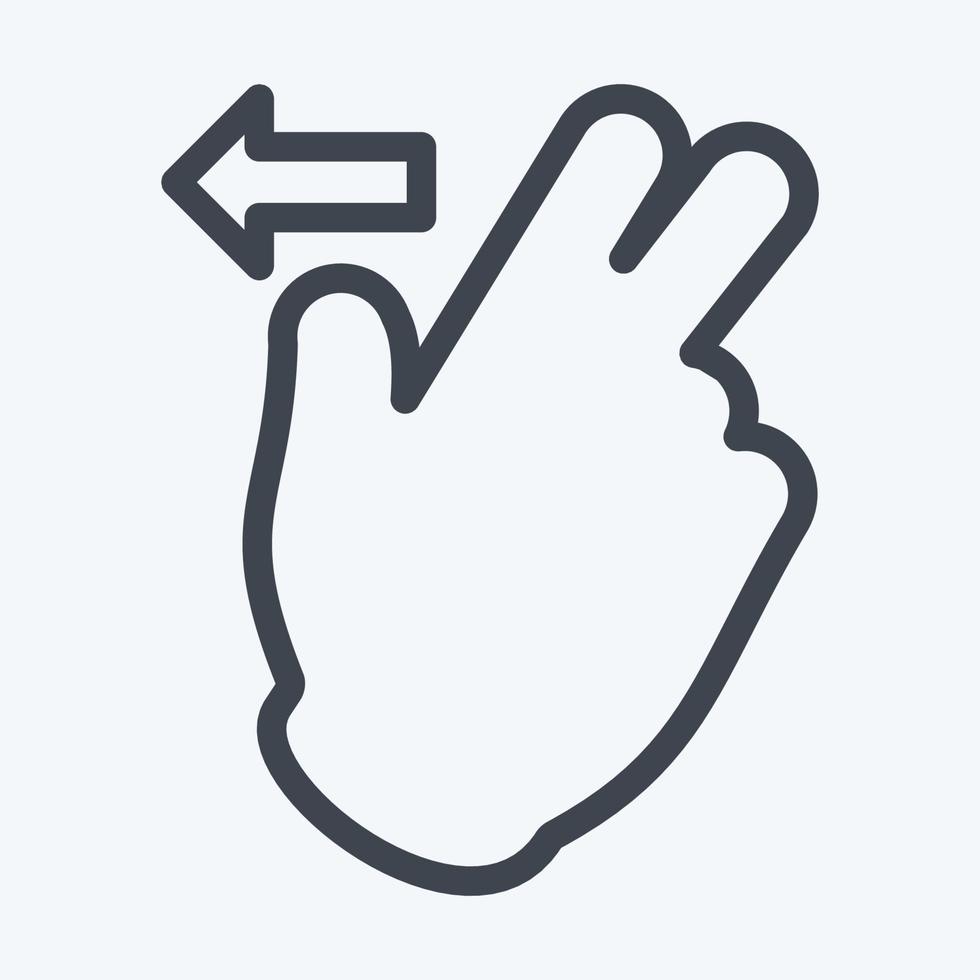 Icon Two Fingers Left - Line Style - Simple illustration,Editable stroke vector