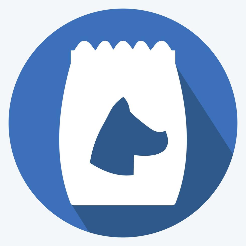 Icon Dog Food II - Long Shadow Style - Simple illustration,Editable stroke vector