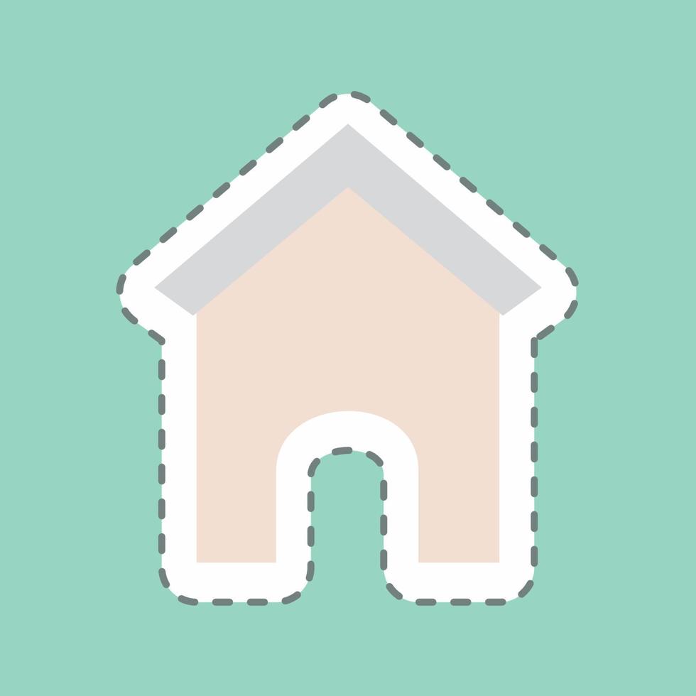 Sticker Dog House - Line Cut - Simple illustration,Editable stroke vector